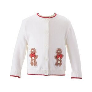 Rachel Riley Girls  Gingerbread Applique Cardigan